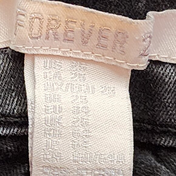 Forever 21 Black Cotton Poly Span High Waist 5 Pocket Stretch Skinny Jeans Sz 25 - Picture 14 of 16